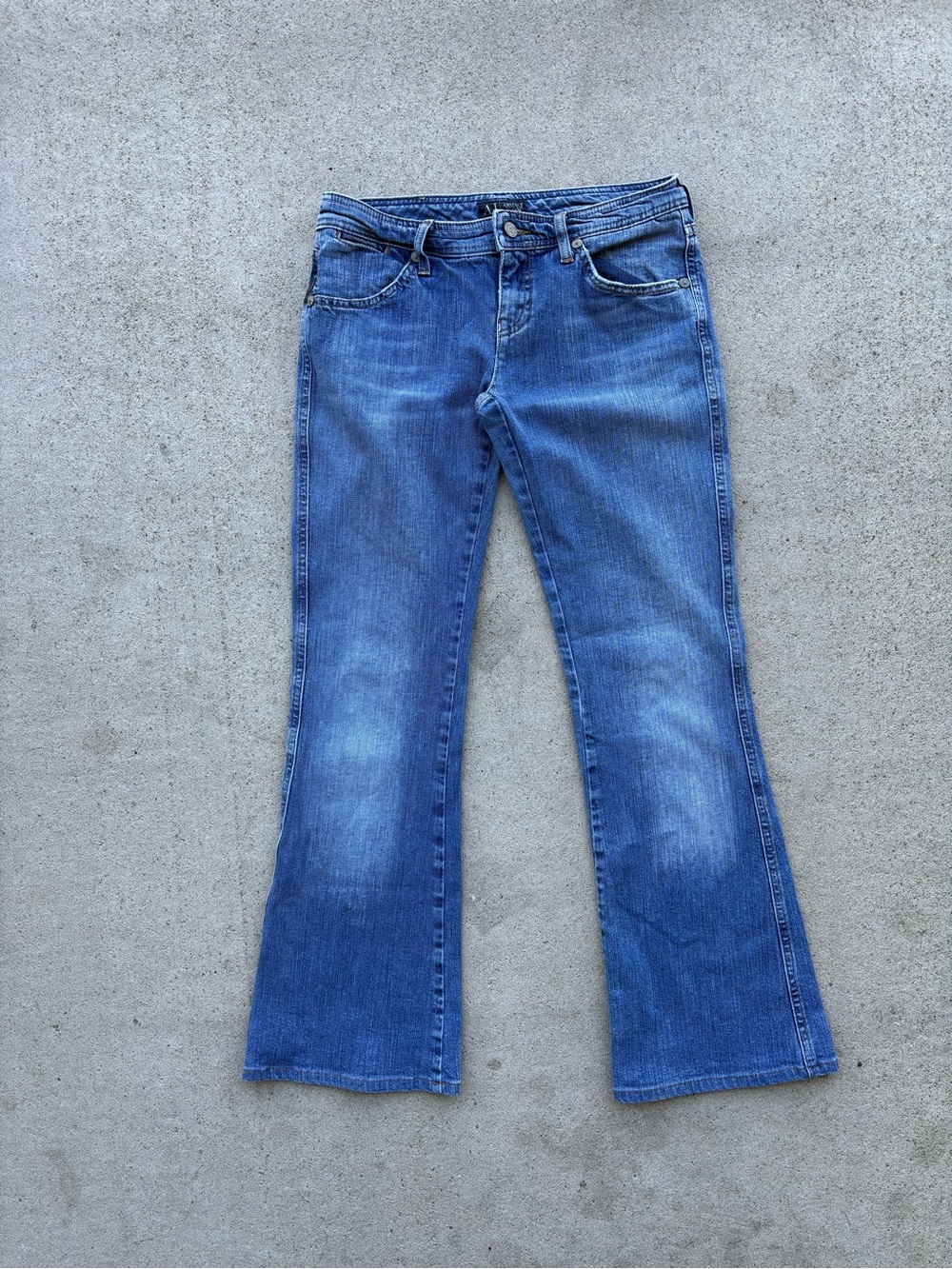 Vintage Armani Jeans Womens Low Rise Flare Bootcut Denim Y2K Size 27
